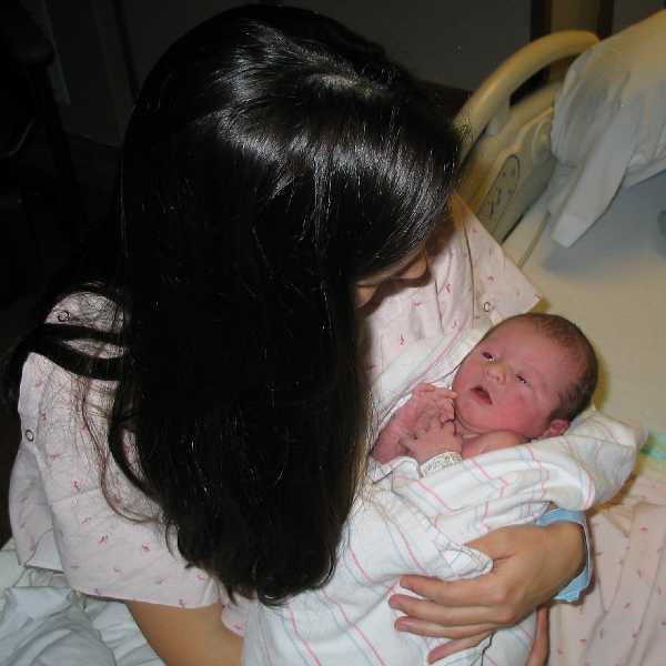 08 12  3  Lorena with her 3rd, Andrew, soon after delivery  CRPD RED 600x600  IMG_8178